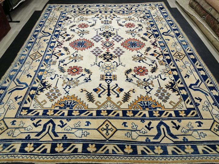 Blue Turkish Oushak Rug 9' 1" x 11' 11" Hand-Knotted | No. WR98234