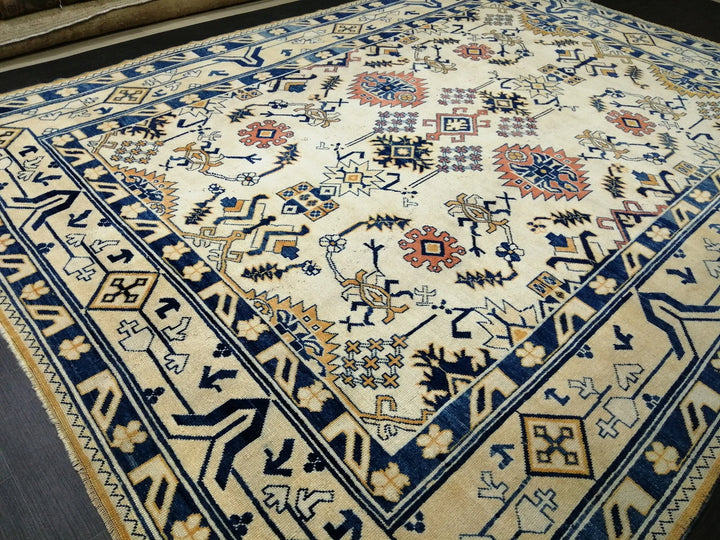 Blue Turkish Oushak Rug 9' 1" x 11' 11" Hand-Knotted | No. WR98234