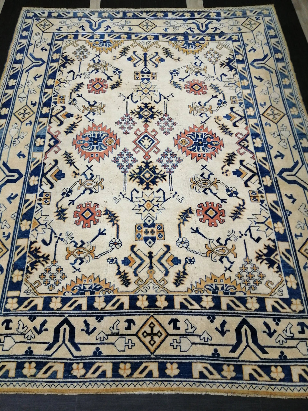 Blue Turkish Oushak Rug 9' 1" x 11' 11" Hand-Knotted | No. WR98234