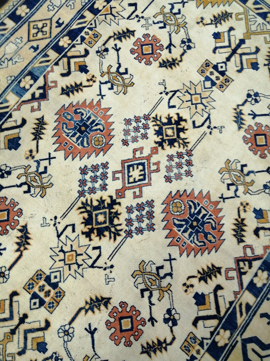 Blue Turkish Oushak Rug 9' 1" x 11' 11" Hand-Knotted | No. WR98234