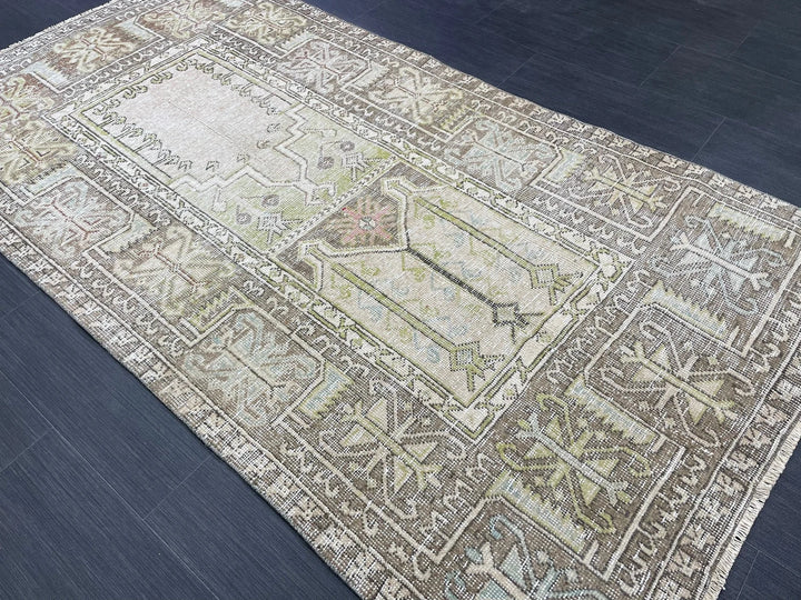 Rust Turkish Runner Rug 3' 6" x 6' 7" Hand-Knotted | No. WR98241