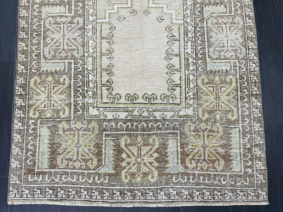 Rust Turkish Runner Rug 3' 6" x 6' 7" Hand-Knotted | No. WR98241