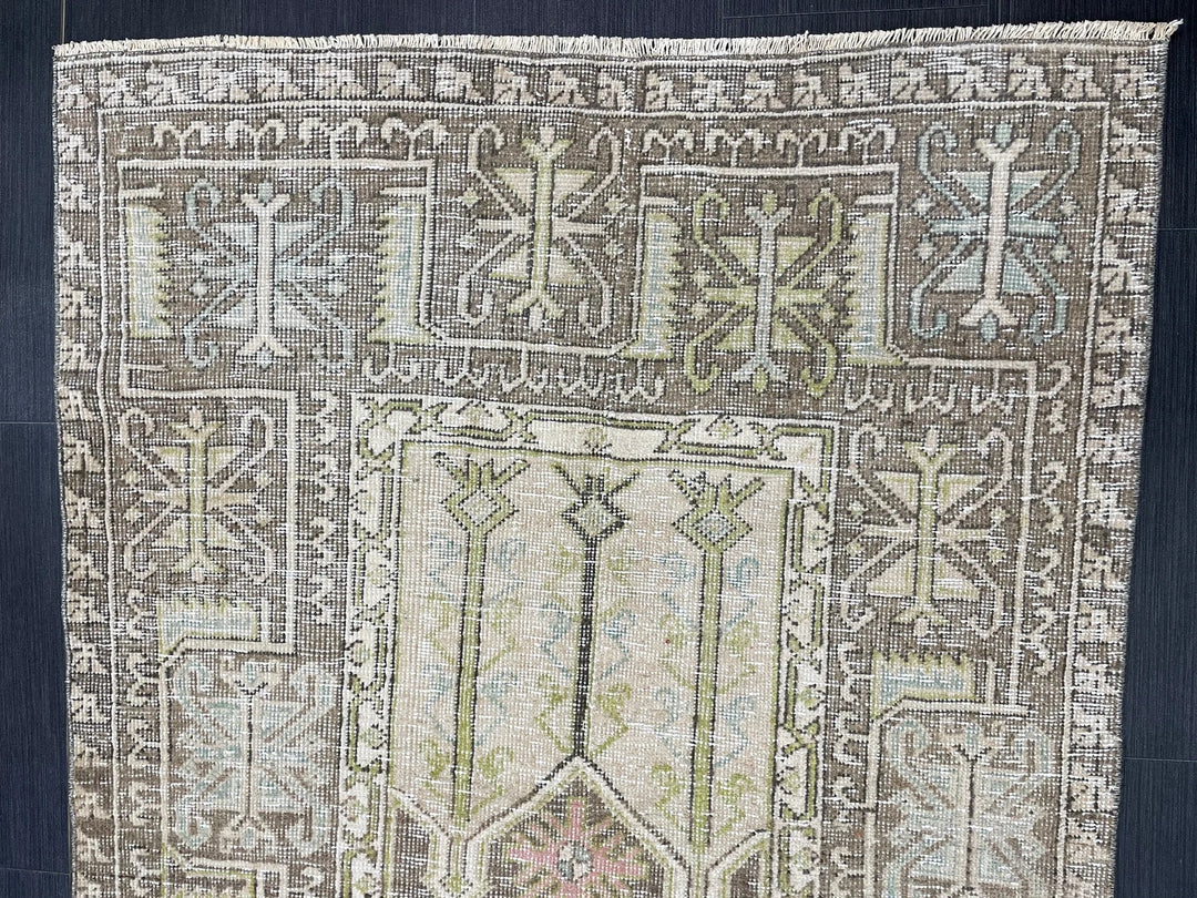 Rust Turkish Runner Rug 3' 6" x 6' 7" Hand-Knotted | No. WR98241