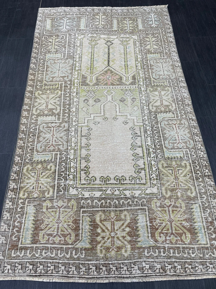 Rust Turkish Runner Rug 3' 6" x 6' 7" Hand-Knotted | No. WR98241