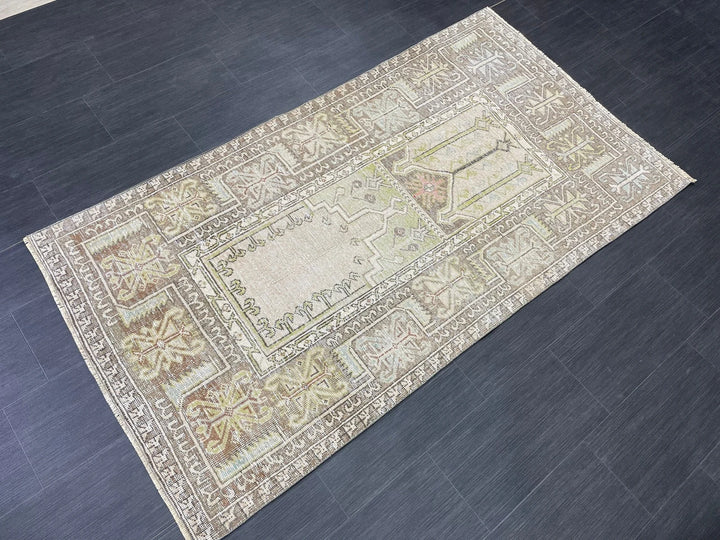Rust Turkish Runner Rug 3' 6" x 6' 7" Hand-Knotted | No. WR98241
