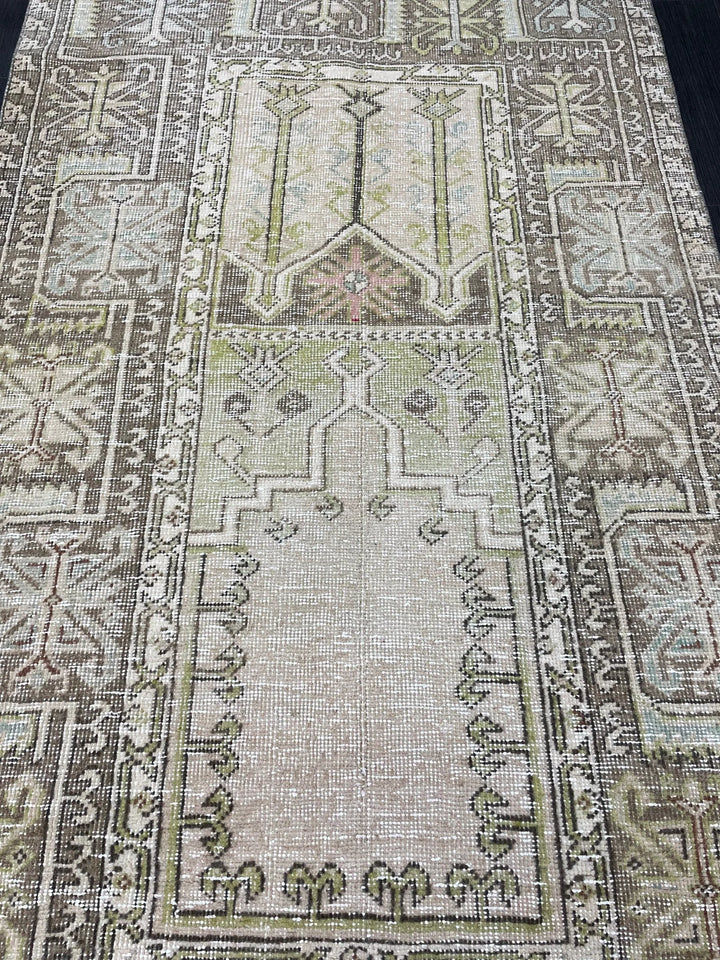 Rust Turkish Runner Rug 3' 6" x 6' 7" Hand-Knotted | No. WR98241