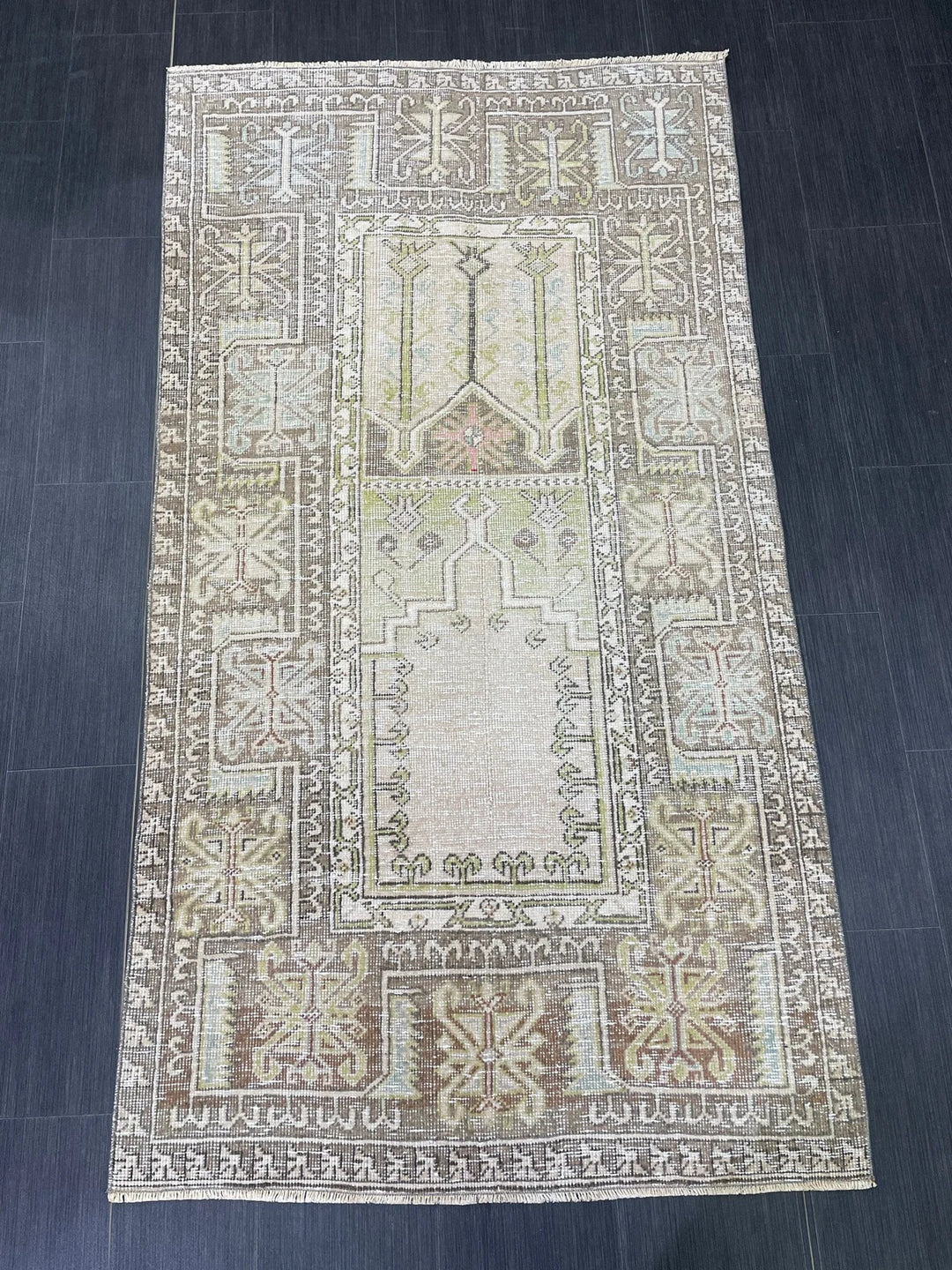 Rust Turkish Runner Rug 3' 6" x 6' 7" Hand-Knotted | No. WR98241