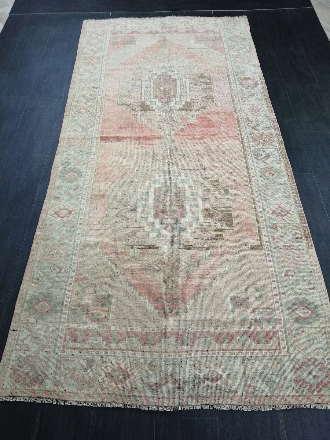 Tan Turkish Runner Rug 4' 10" x 10' 7" Hand-Knotted | No. WR98242