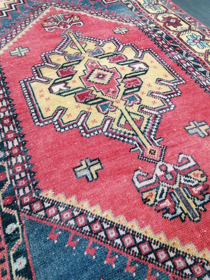 Rust Turkish Runner Rug 3' 7" x 6' 10" Hand-Knotted | No. WR98592