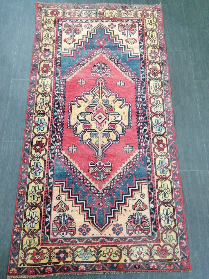 Rust Turkish Runner Rug 3' 7" x 6' 10" Hand-Knotted | No. WR98592