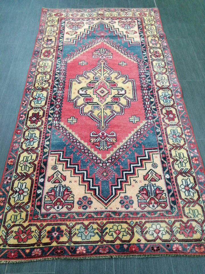 Rust Turkish Runner Rug 3' 7" x 6' 10" Hand-Knotted | No. WR98592