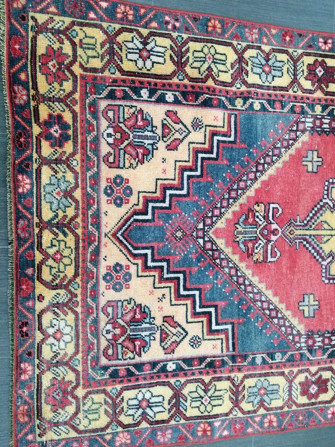 Rust Turkish Runner Rug 3' 7" x 6' 10" Hand-Knotted | No. WR98592