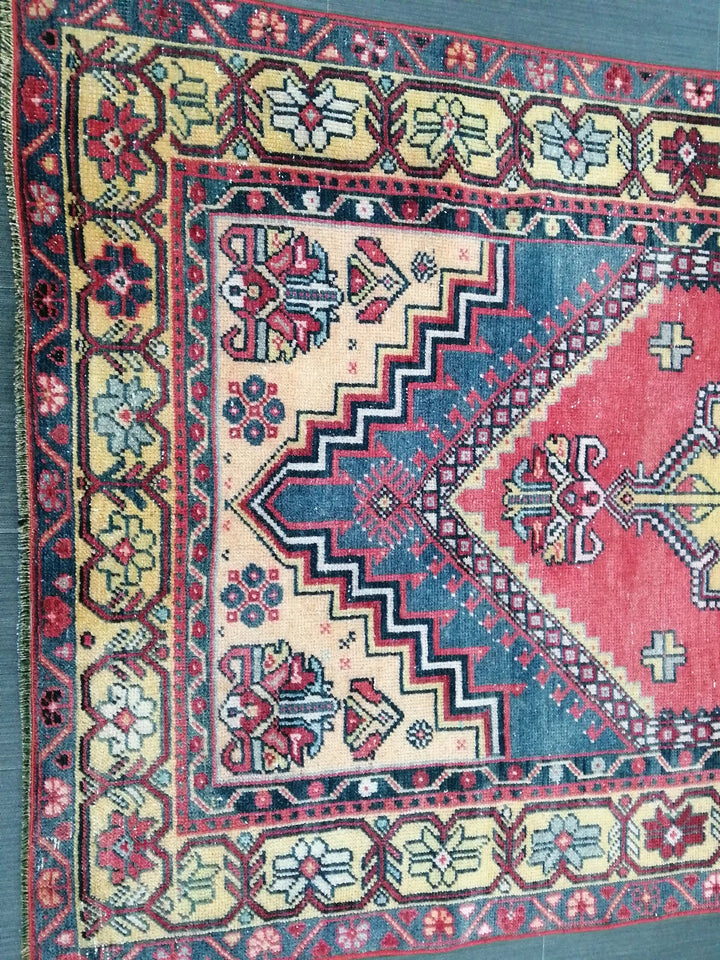 Rust Turkish Runner Rug 3' 7" x 6' 10" Hand-Knotted | No. WR98592