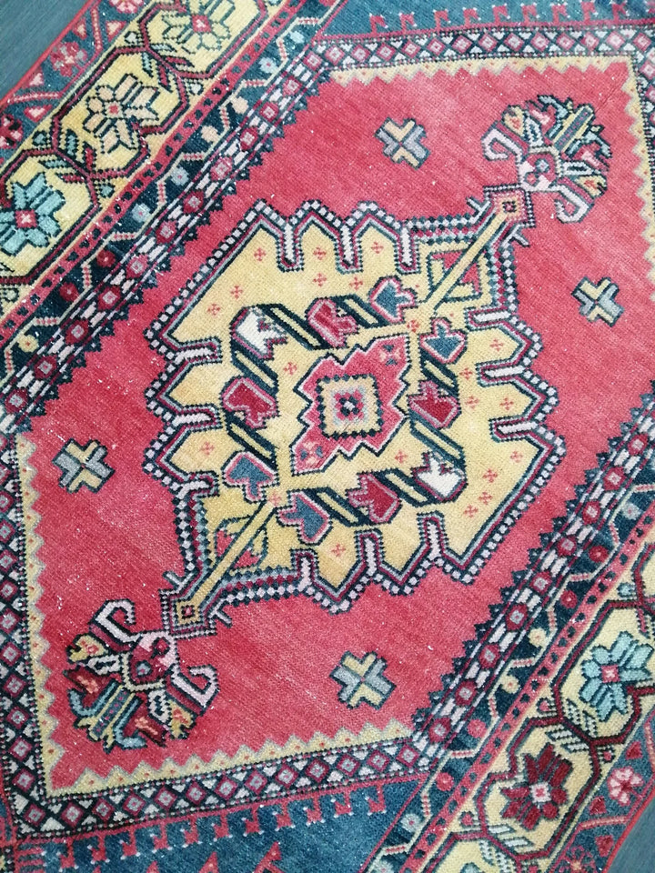 Rust Turkish Runner Rug 3' 7" x 6' 10" Hand-Knotted | No. WR98592