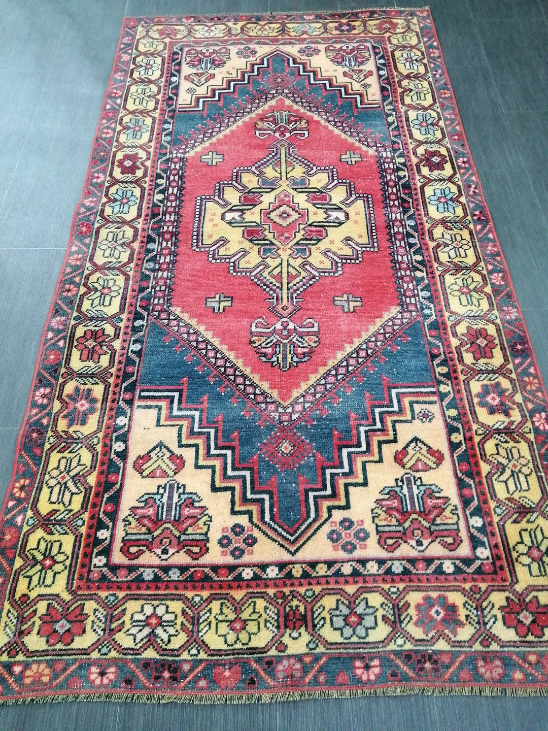 Rust Turkish Runner Rug 3' 7" x 6' 10" Hand-Knotted | No. WR98592