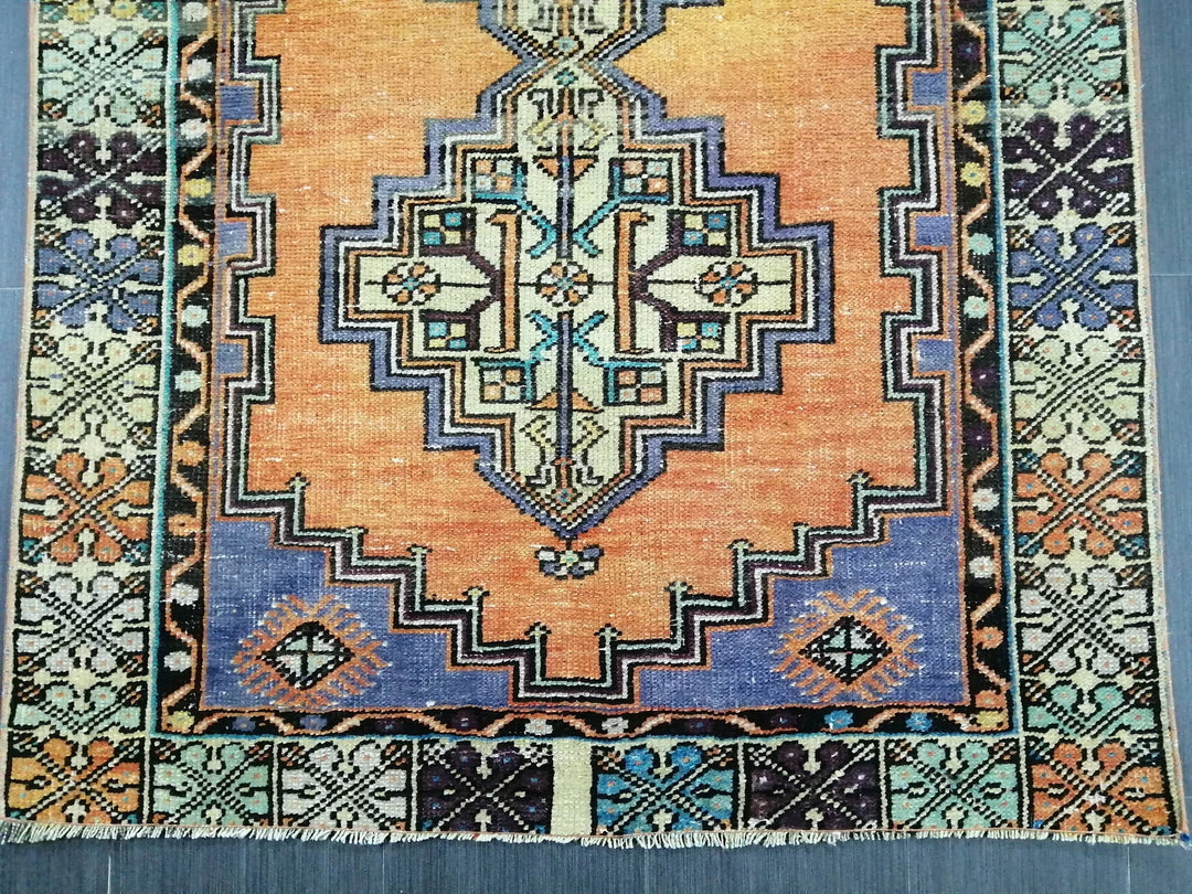 Rust Turkish Runner Rug 3' 7" x 5' 5" Hand-Knotted | No. WR98684