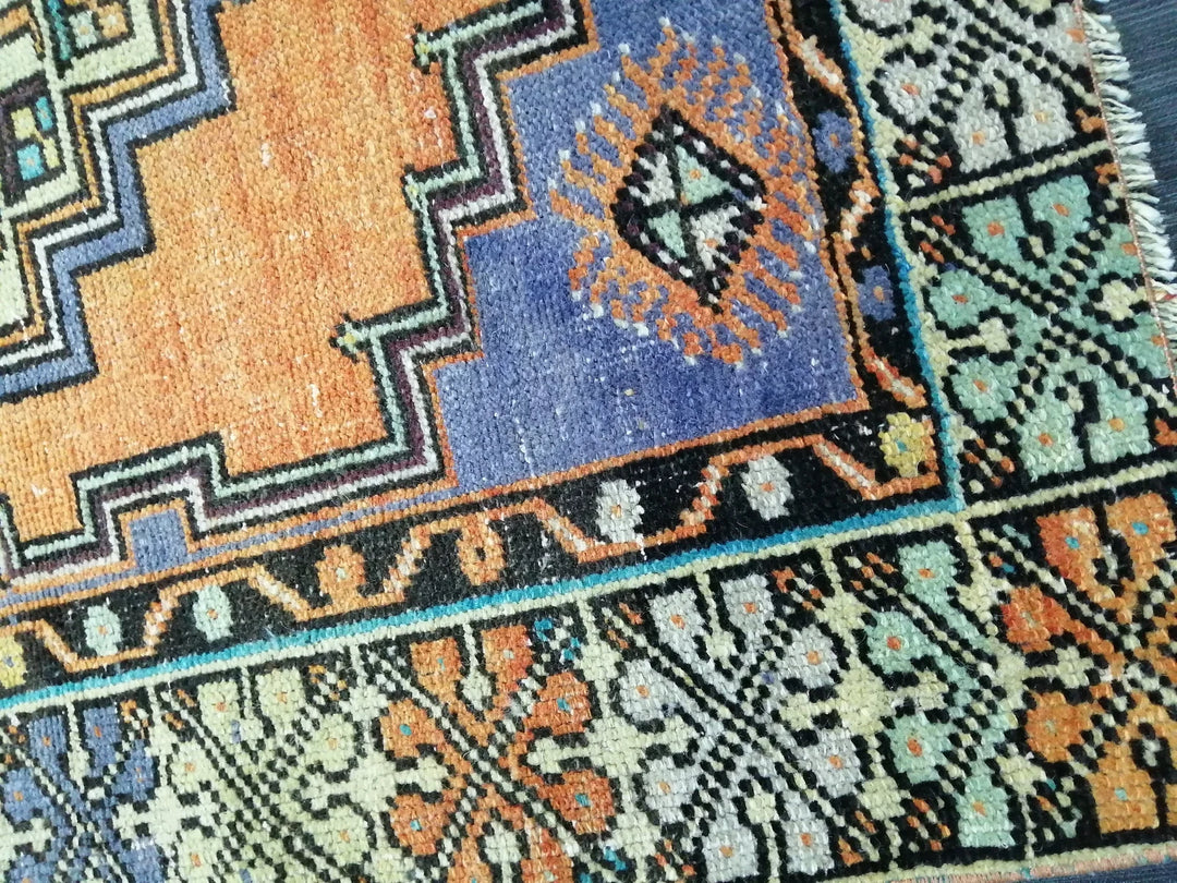 Rust Turkish Runner Rug 3' 7" x 5' 5" Hand-Knotted | No. WR98684
