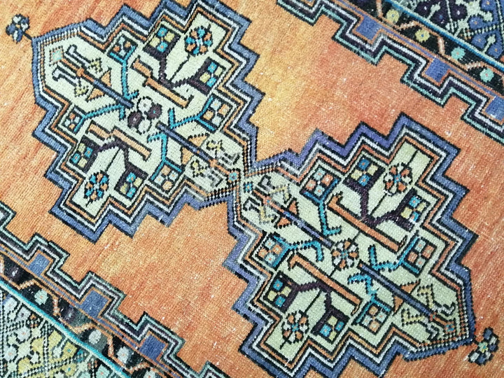 Rust Turkish Runner Rug 3' 7" x 5' 5" Hand-Knotted | No. WR98684