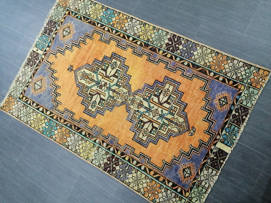 Rust Turkish Runner Rug 3' 7" x 5' 5" Hand-Knotted | No. WR98684