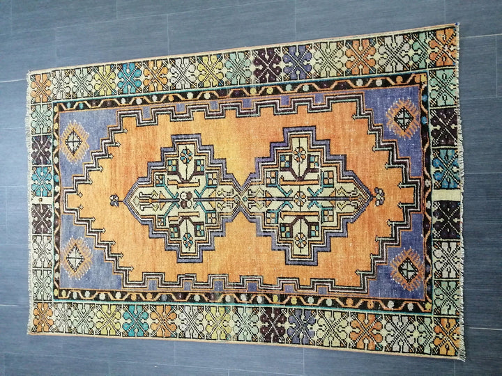 Rust Turkish Runner Rug 3' 7" x 5' 5" Hand-Knotted | No. WR98684