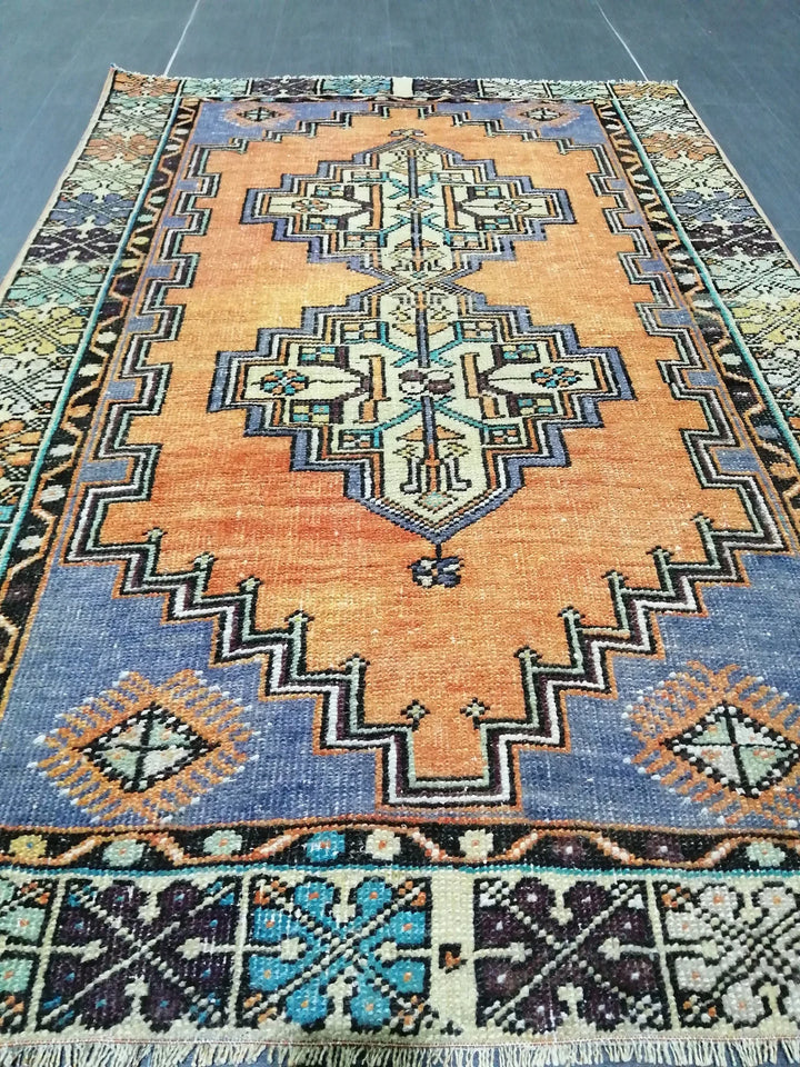 Rust Turkish Runner Rug 3' 7" x 5' 5" Hand-Knotted | No. WR98684