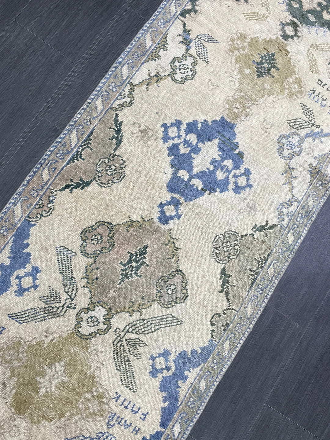 Blue Turkish Runner Rug 2' 11" x 12' 11" Hand-Knotted | No. WR98876