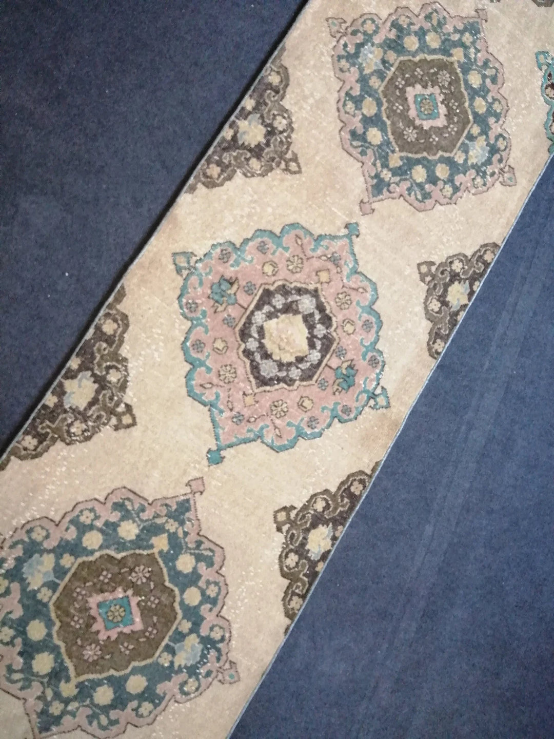Beige Turkish Runner Rug 2' 7" x 12' 11" Hand-Knotted | No. WR99098