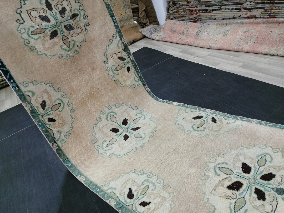Pink Turkish Runner Rug 3' 10" x 11' 4" Hand-Knotted | No. WR99239