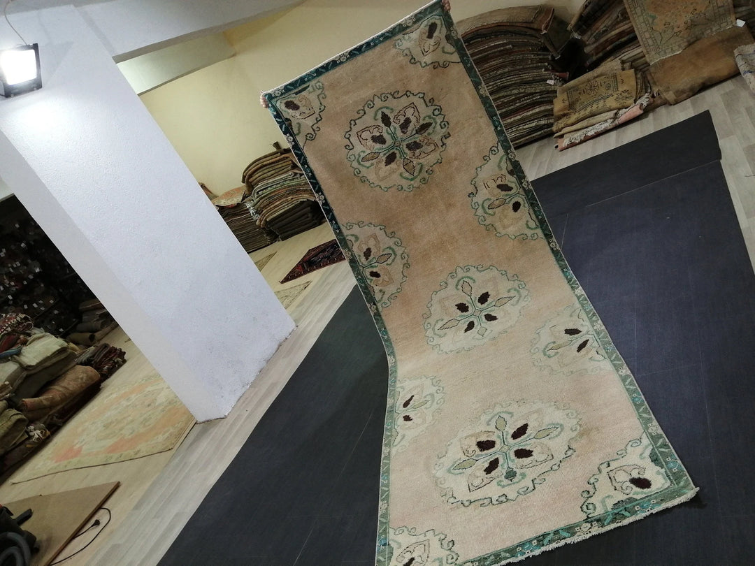 Pink Turkish Runner Rug 3' 10" x 11' 4" Hand-Knotted | No. WR99239