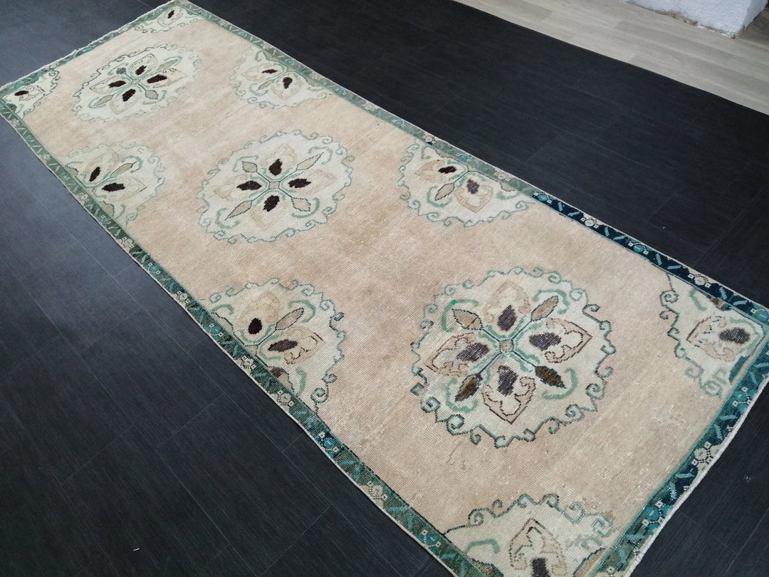 Pink Turkish Runner Rug 3' 10" x 11' 4" Hand-Knotted | No. WR99239