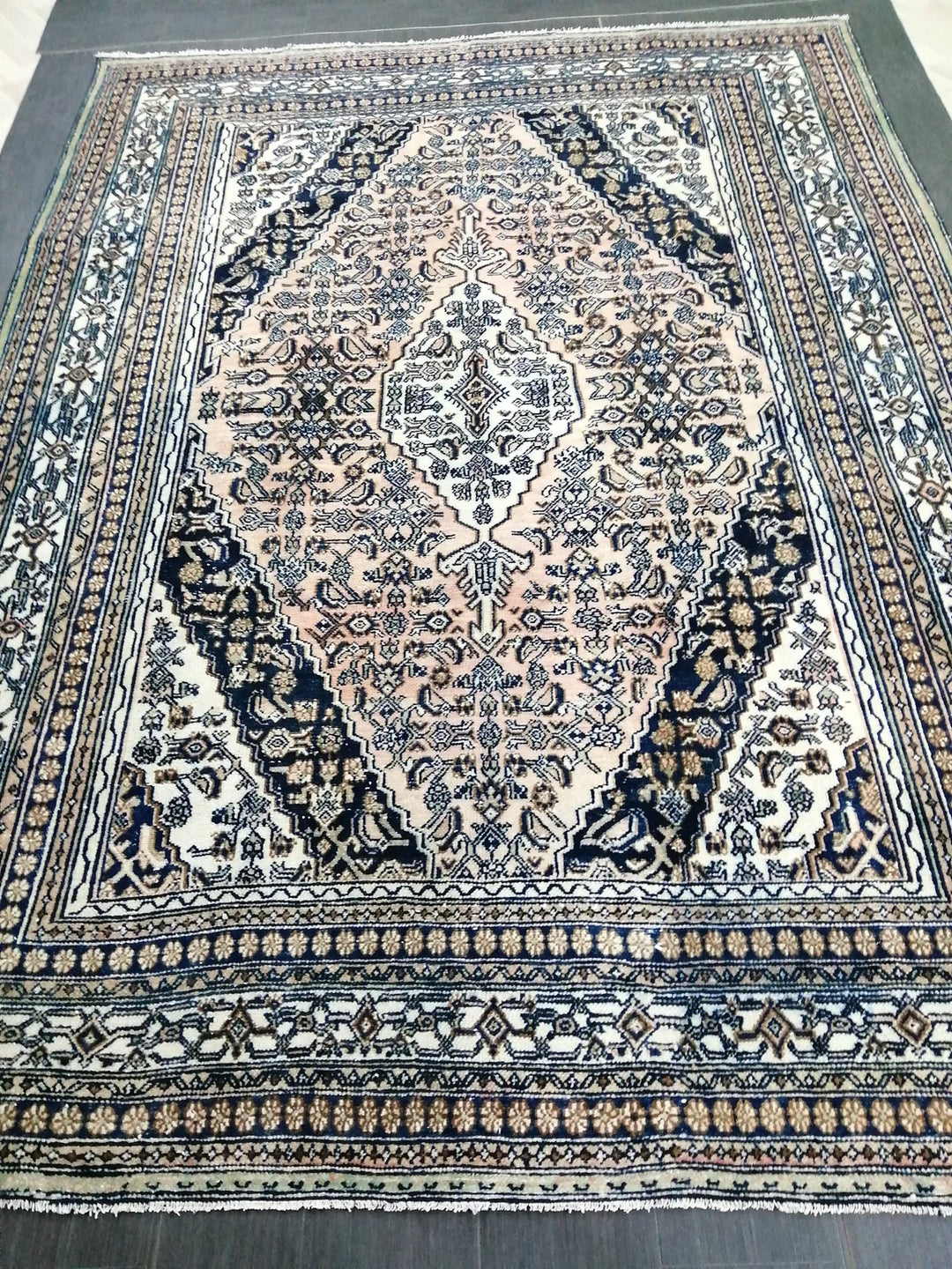 Navy Turkish Vintage Rug 8' x 11' 3" Hand-Knotted | No. WR99519