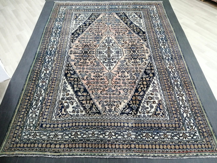 Navy Turkish Vintage Rug 8' x 11' 3" Hand-Knotted | No. WR99519