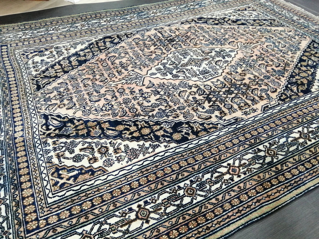 Navy Turkish Vintage Rug 8' x 11' 3" Hand-Knotted | No. WR99519