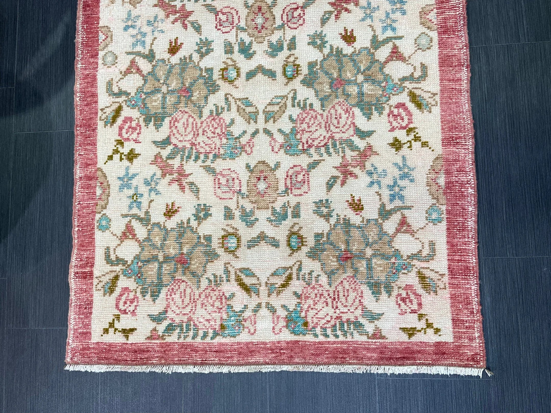 Rust Turkish Runner Rug 3' 2" x 7' 2" Hand-Knotted | No. WR99571