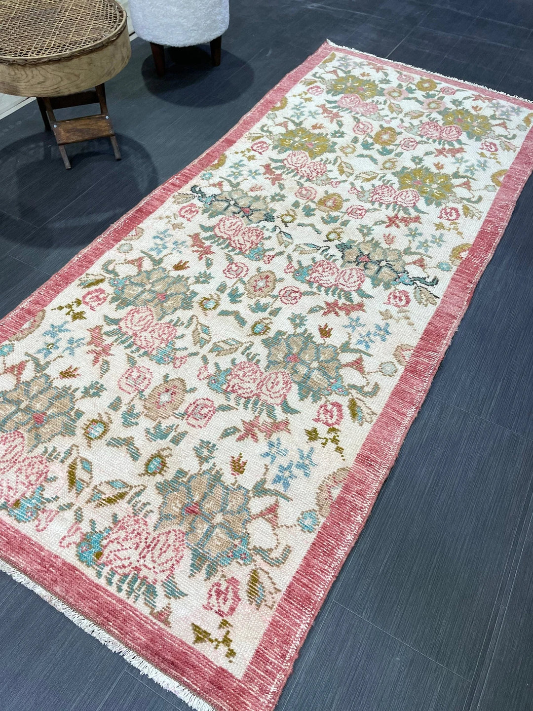 Rust Turkish Runner Rug 3' 2" x 7' 2" Hand-Knotted | No. WR99571