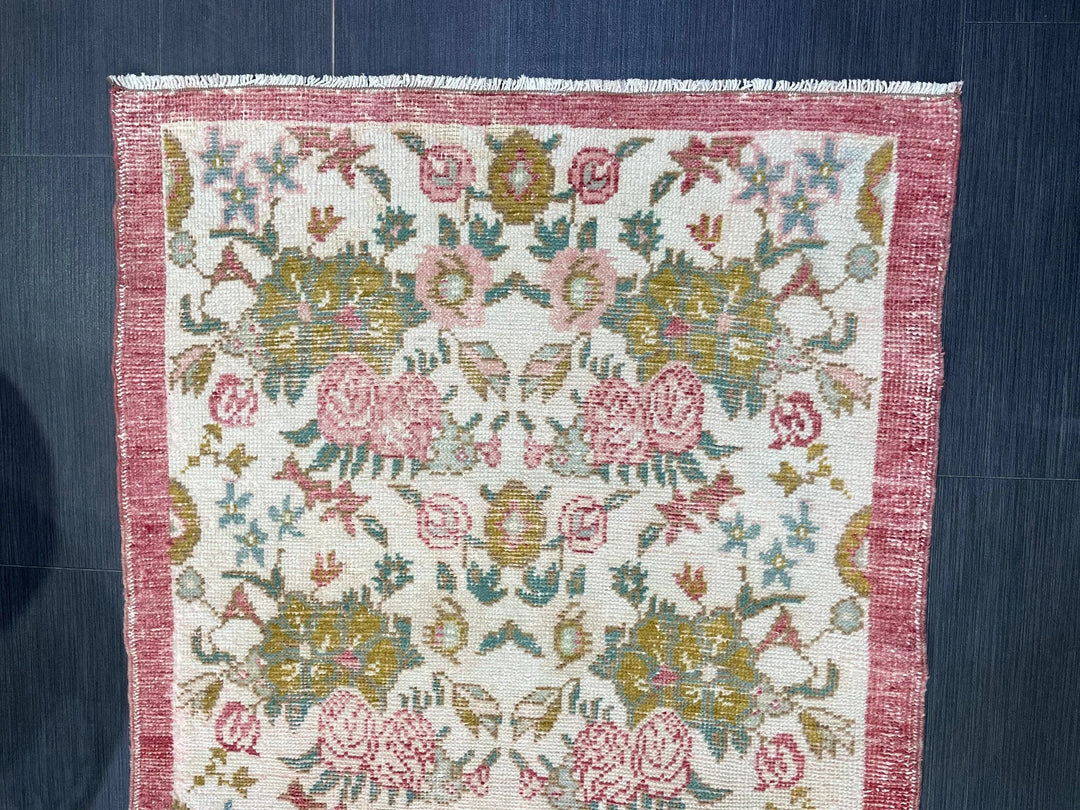Rust Turkish Runner Rug 3' 2" x 7' 2" Hand-Knotted | No. WR99571
