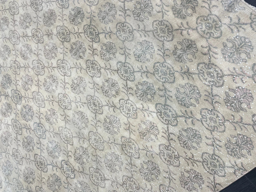 Beige Turkish Runner Rug 7' 5" x 11' 11" Hand-Knotted | No. WR99698