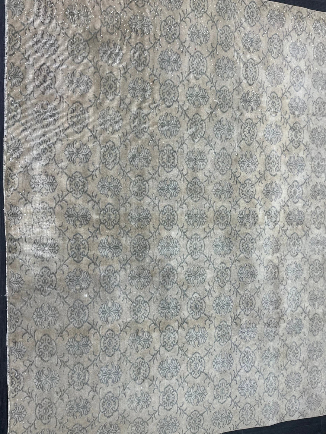 Beige Turkish Runner Rug 7' 5" x 11' 11" Hand-Knotted | No. WR99698