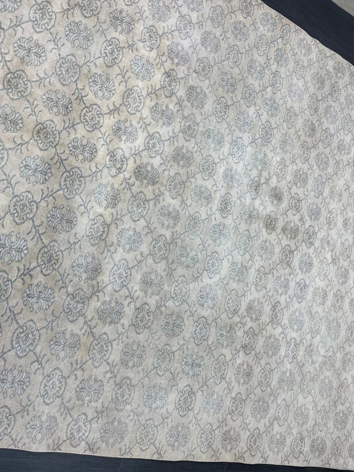 Beige Turkish Runner Rug 7' 5" x 11' 11" Hand-Knotted | No. WR99698