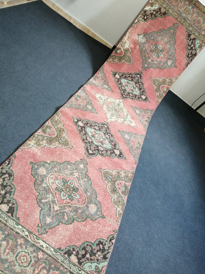 Rust Turkish Runner Rug 3' x 12' 8" Hand-Knotted | No. WR99948