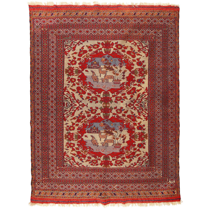 Handmade Afghan Kilim 4' 10" x 6' 2" - No. AL33711