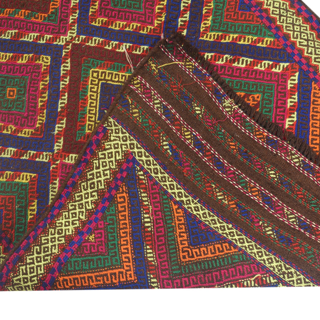 Afghan Suzuni Rug 2' 6" x 9' 0" Flat-Weave border