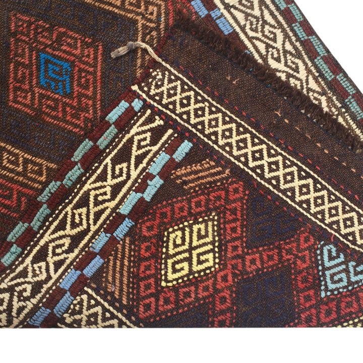 Afghan Suzuni Rug 2' 0" x 9' 1" Flat-Weave border