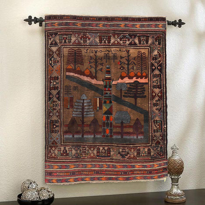 Handmade Picture Area Rug 4' 5" x 6' 6" - No. AL32587