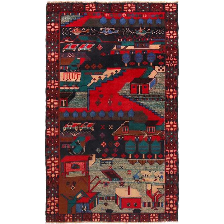Handmade Picture Area Rug 3' 8" x 6' 3" - No. AL74399