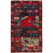 Handmade Picture Area Rug 3' 8" x 6' 3" - No. AL74399