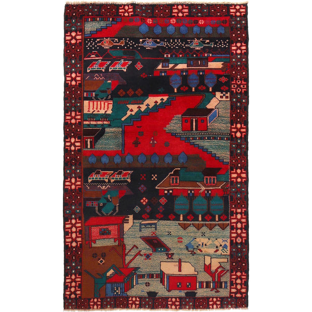 Handmade Picture Area Rug 3' 8" x 6' 3" - No. AL74399