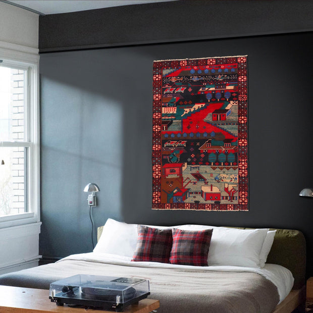 Handmade Picture Area Rug 3' 8" x 6' 3" - No. AL74399