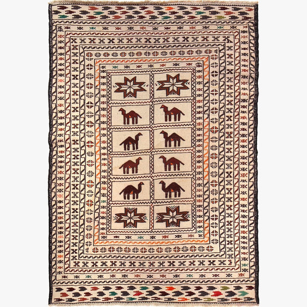 Handmade Soumak Kelim 4' 4" x 6' 4" - No. AL72333