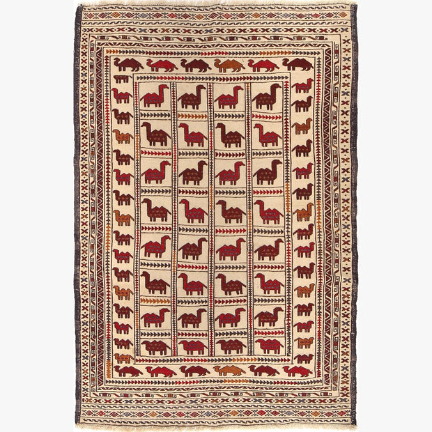 Handmade Soumak Kelim 4' 2" x 6' 6" - No. AL63251